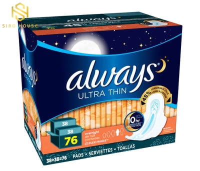 Băng vệ sinh ban đêm ALWAYS Ultra Thin Overnight with Wings (Gói 38 miếng)