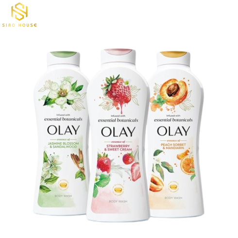 Sữa Tắm OLAY Infused With Essential Botanicals 700mL (Strawberry & Sweet Cream, Jasmine Blossom & Sandalwood, Peach Sorbet & Mandarin)