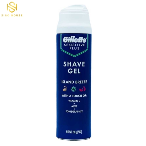 Gel cạo râu GILLETTE Sensitive Plus Island Breeze 198g 