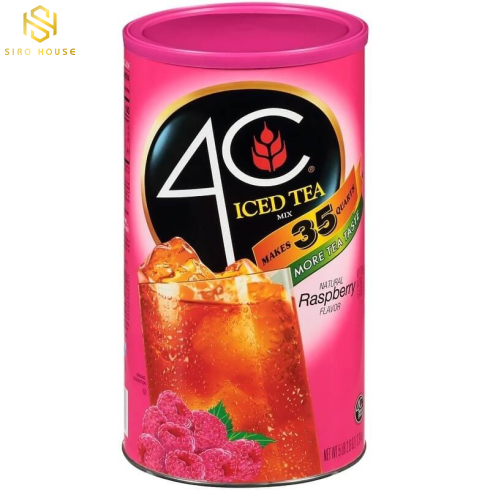 BỘT PHA NƯỚC TRÁI CÂY 4C ICED TEA RASPBERRY VỊ MÂM XÔI - 2.34KG