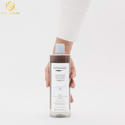 Nước tẩy trang than hoạt tính BYPHASSE Solution Micellaire Charbon Actif Detox Pure Skin 500mL