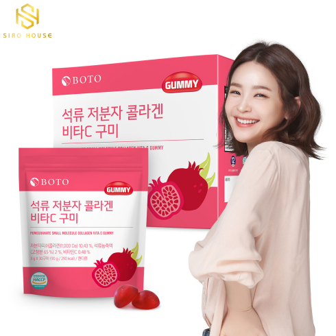 Kẹo Dẻo Collagen Lựu,Vitamin C BOTO GUMMY Pomegranate Small Molecular Collagen Vita C