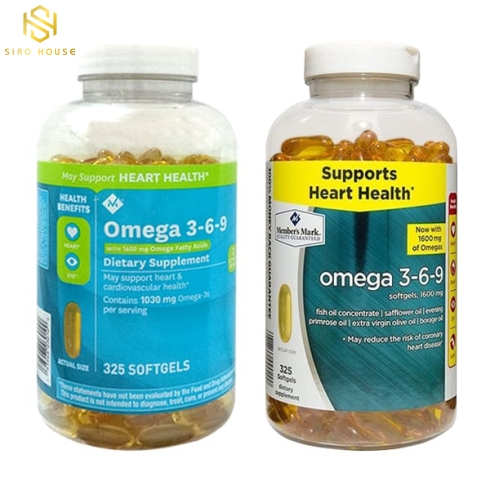Viên Uống Bảo Vệ Mắt Và Cho Trái Tim Khỏe Omega 3-6-9 SUPPORTS HEART HEALTH 1600mg 325 viên (Mẫu mới)