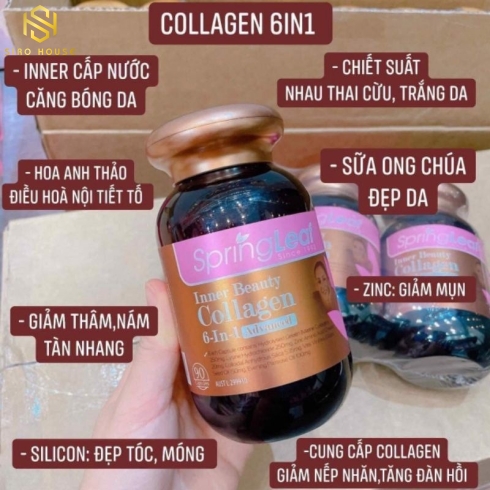 Viên Uống Collagen 6 in 1 Spring Leaf Inner Beauty Của Úc (90 viên)