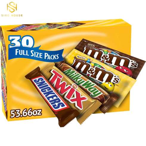 Socola tổng hợp 5 loại M&M Mars Chocolate Full Size Packs 30 gói 1521.3g Mỹ