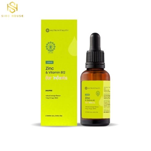 Kẽm Giọt Hữu Cơ ZINC Và Vitamin B12 Nutrivitality UK 30ml