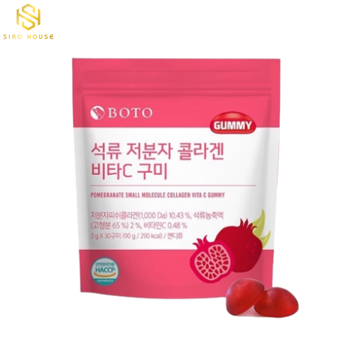 Kẹo Dẻo Collagen Lựu,Vitamin C BOTO GUMMY Pomegranate Small Molecular Collagen Vita C
