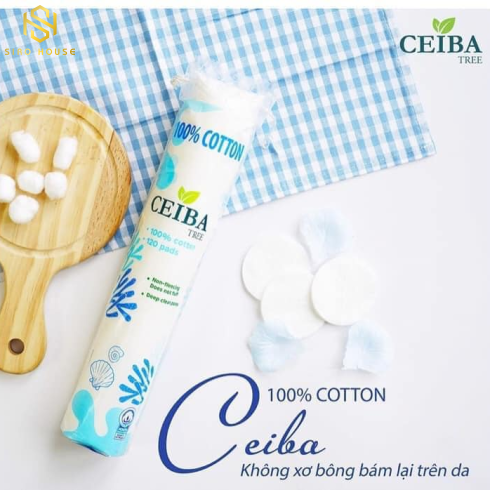 Bông Tẩy Trang Ceiba 100% Chất Liệu Cotton 120 Miếng 100% Cotton Tree