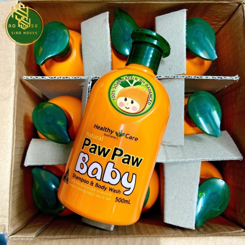 Sữa tắm gội em bé Healthy Care All Natural Paw Paw Baby 500ml 