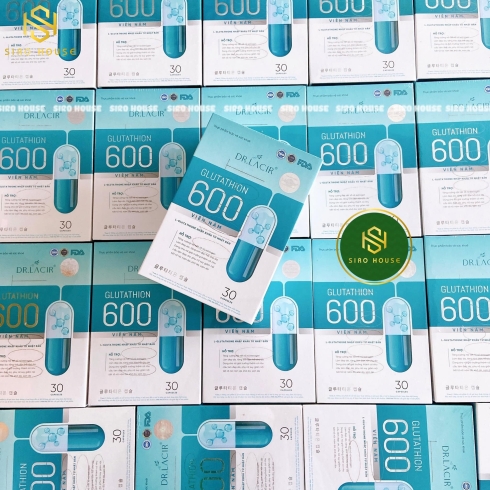 Viên uống trắng da, chống lão hoá DR.LACIR Glutathione 600 30v