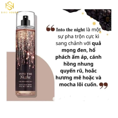 Xịt thơm BATH & BODY WORKS #Into The Night 236mL