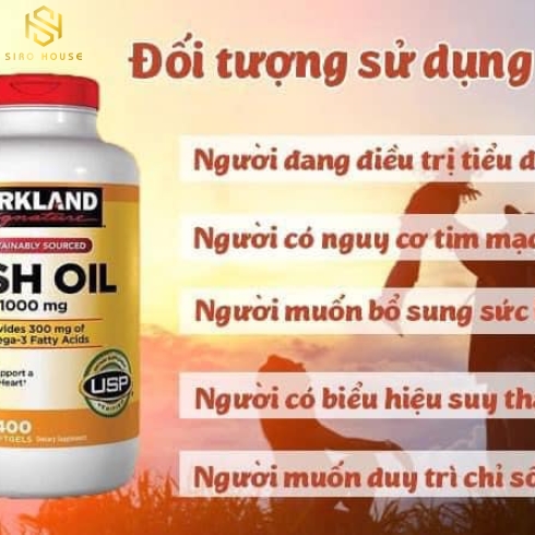 Viên uống dầu cá KIRKLAND Omega 3 Fish Oil 1000mg 400 viên