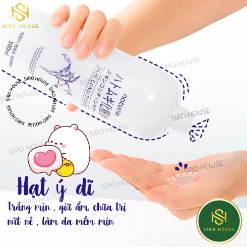 Nước Hoa Hồng Chiết Xuất Ý Dĩ Naturie Hatomugi Skin Conditioner 500ml