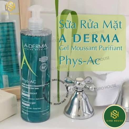 Sữa Rửa Mặt A-Derma Cho Da Dầu, Mụn, Nhạy Cảm 100ml Phys-AC Purifying Foaming Gel