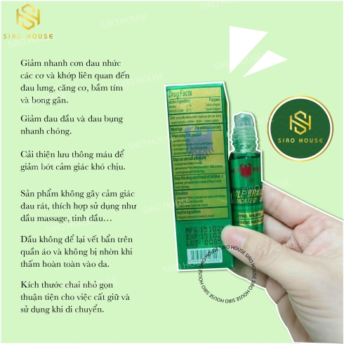 Dầu Gió Xanh Singapore 10ml -Dạng Lăn 