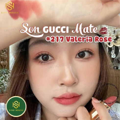Son thỏi lì GUCCI 217 Valeria Rose – Màu Hồng Cam Đất