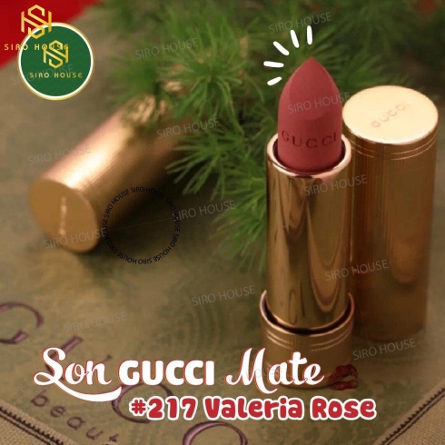 Son thỏi lì GUCCI 217 Valeria Rose – Màu Hồng Cam Đất