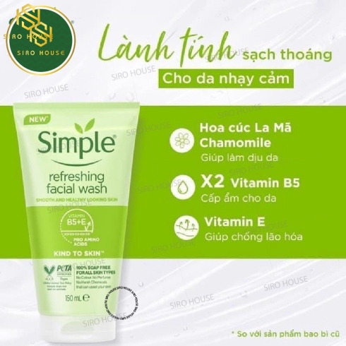 Sữa rửa Mặt SIMPLE 150mL
