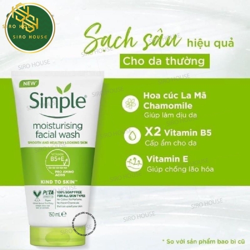 Sữa rửa Mặt SIMPLE 150mL
