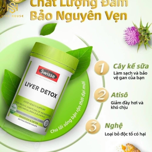 Viên Uống Thải Độc Gan SWISSE Liver Detox Úc 120 Viên