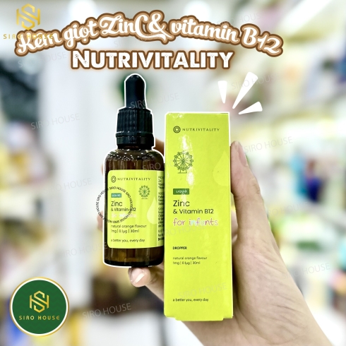 Kẽm Giọt Hữu Cơ ZINC Và Vitamin B12 Nutrivitality UK 30ml