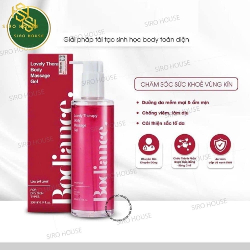	Gel massage vùng kín BODIANCE Lovely Therapy Body Massage Gel 300mL