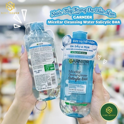 Nước tẩy trang GARNIER Salicylic BHA Micellar Cleansing Water 400mL 