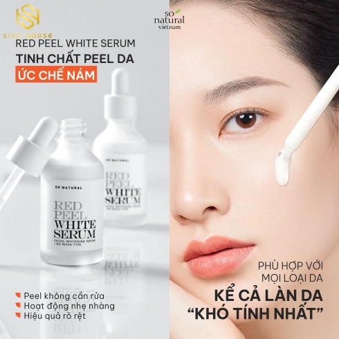 Tinh chất dưỡng trắng trị nám SO NATURAL Red Peel White Serum 35mL 