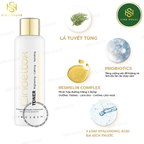 Nước cân bằng da CINDELTOX Brightening Calming Hydrating 200mL