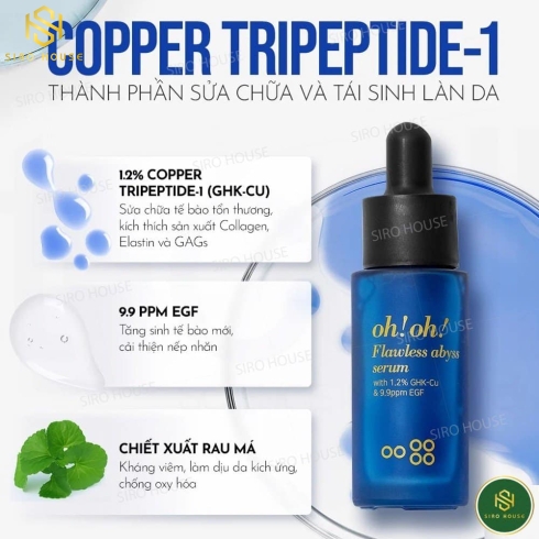Tinh Chất Giảm Sẹo Lõm OH! OH! Flawless Abyss Serum (with 1.2% GHK-Cu & 9.9ppm EGF) (20ml)