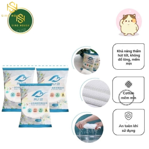 Khăn tắm nén du lịch Cotton SOFT BATH TOWEL (70cm x140cm)