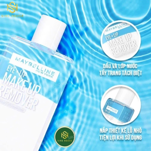 Nước tẩy trang mắt môi MAYBELLINE New York Eye & Lip Make Up Remover (150mL) MẪU MỚI