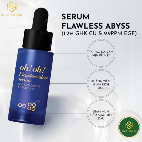 Tinh Chất Giảm Sẹo Lõm OH! OH! Flawless Abyss Serum (with 1.2% GHK-Cu & 9.9ppm EGF) (20ml)