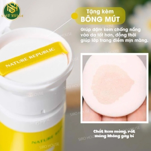 Kem chống nắng NATURE REPUBLIC Ice Sun California Aloe Ice Puff Sun SPF50+ PA++++ (100ml)