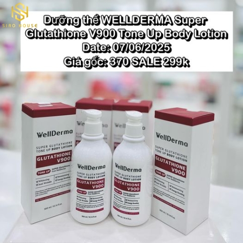 Dưỡng thể trắng da WELLERMA Super Glutathione V900 (300mL)
