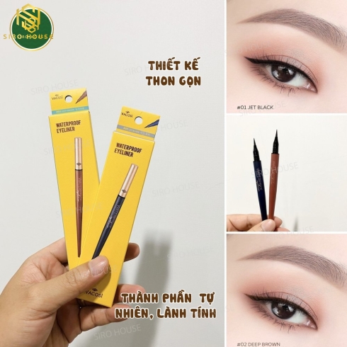 Bút kẻ mắt nước VACOSI Natural Studio Waterproof Eyeliner