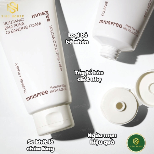 (Mẫu Mới 2023) Sữa rửa mặt INNISFREE VOLCANIC PORE BHA (150Gr)