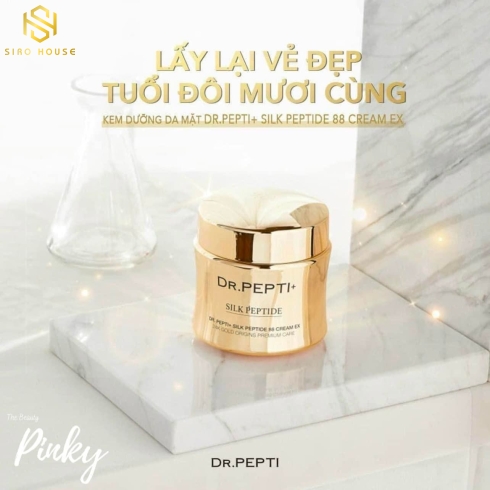 Kem dưỡng tinh chất vàng 24K chống lão hóa DR.PEPTI Silk Peptide 88 Cream EX (12G)