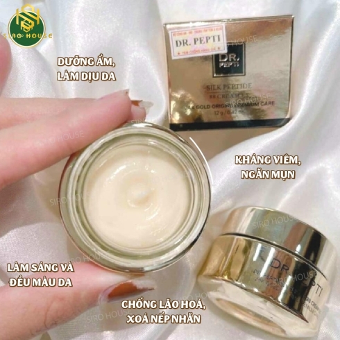 Kem dưỡng tinh chất vàng 24K chống lão hóa DR.PEPTI Silk Peptide 88 Cream EX (12G)