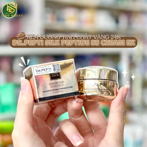 Kem dưỡng tinh chất vàng 24K chống lão hóa DR.PEPTI Silk Peptide 88 Cream EX (12G)