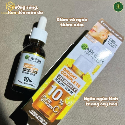 Tinh Chất Dưỡng Da Ban Đêm Garnier 10% Vitamin C Bright Complete Overnight  30ml