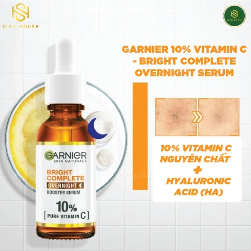 Tinh Chất Dưỡng Da Ban Đêm Garnier 10% Vitamin C Bright Complete Overnight  30ml