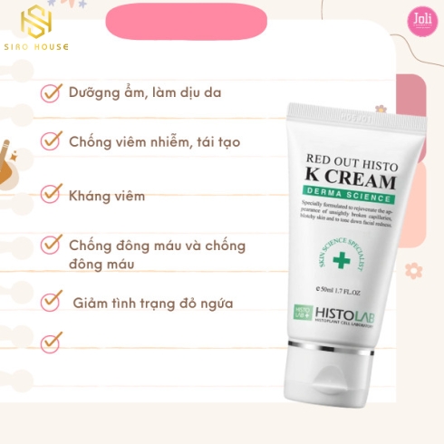 Kem dưỡng phục hồi da HISTOLAB Red Out Histo K Cream 50mL (Xanh lá)