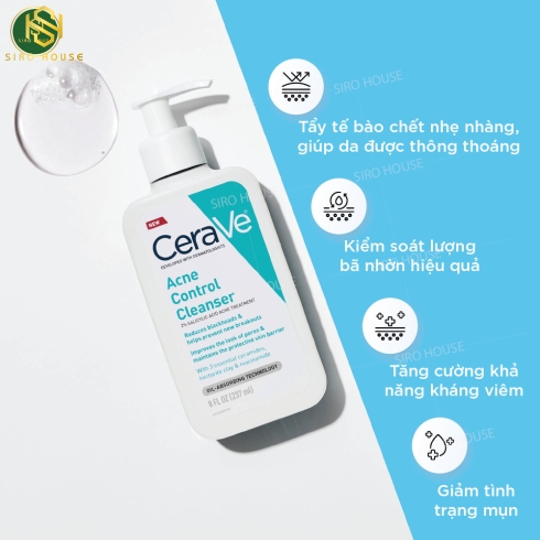 Sữa Rửa Mặt CERAVE Acne Control Cleanser (237ml)