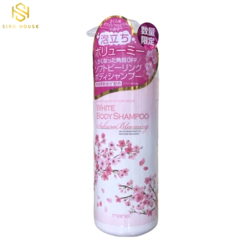 Sữa tắm trắng da MANIS White Body Shampoo Sakura Blooming 450mL	