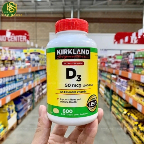 Viên uống Vitamin D3 500mcg KIRKLAND 600 viên