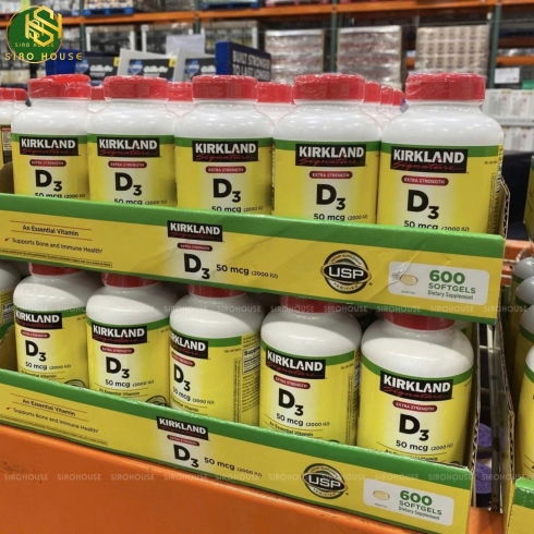 Viên uống Vitamin D3 500mcg KIRKLAND 600 viên