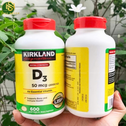 Viên uống Vitamin D3 500mcg KIRKLAND 600 viên