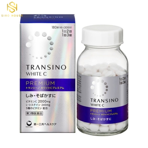 Viên uống trắng da, trị nám bổ sung vitamin C trị tàn nhang TRANSINO Premium White C Clear 90viên & 180viên