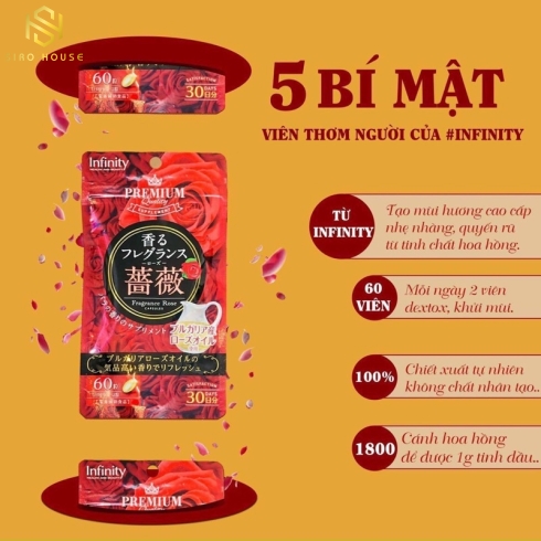 Viên Uống Thơm Cơ Thể Premium Infinity Fragrance Rose